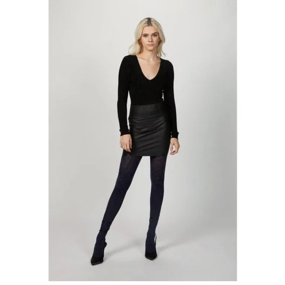 RONNY KOBO Talma Chenille Bodysuit in Black SIZE SMALL